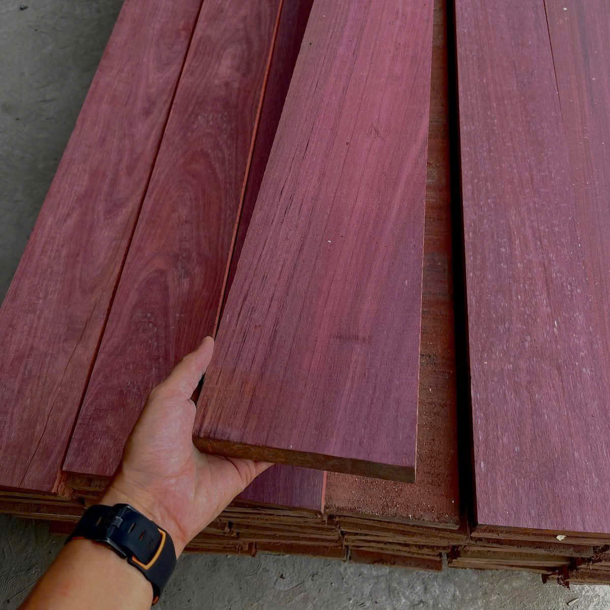 Gỗ Hương Tím (Purple Heart) - 3 x 15 x 217 CM - Ảnh 2