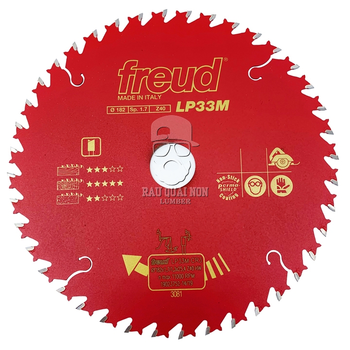 Lưỡi Cưa Gỗ Hợp Kim 182 x 25.4 mm x 40T Freud LP33M CR3 - Ảnh 2