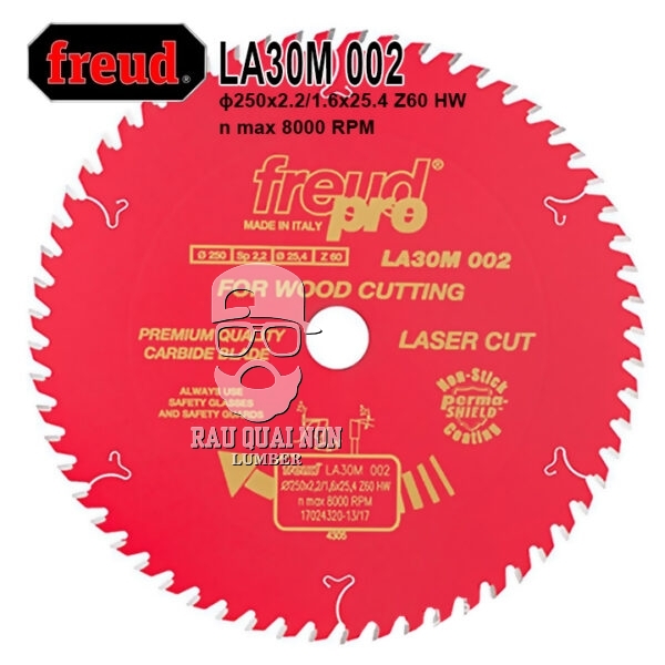 Lưỡi Cưa Gỗ Hợp Kim 250 x 25.4 mm x 60T Freud LA30M 002