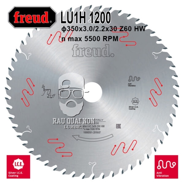 Lưỡi Cưa Gỗ Hợp Kim 350 x 30 mm x 60T Freud LU1H 1200