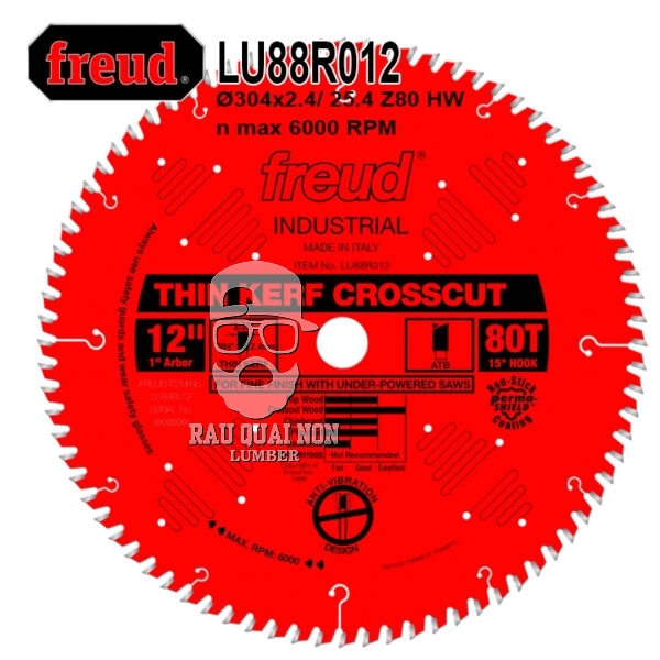 Lưỡi Cưa Gỗ Hợp Kim 304 x 25.4 mm x 80T Freud Industrial LU88R012