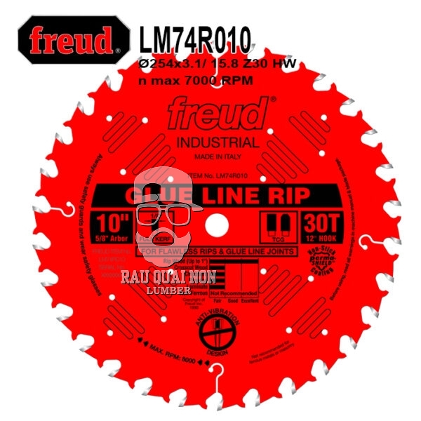 Lưỡi Cưa Gỗ Hợp Kim 250 x 16 mm x 30T Freud Industrial LM74R010