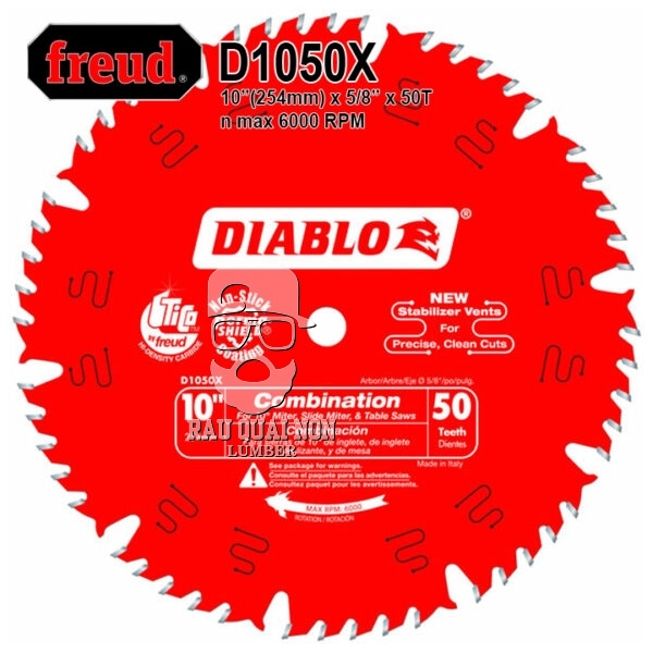 Lưỡi Cưa Gỗ Hợp Kim Diablo 250 x 16 mm x 50T Freud D1050X