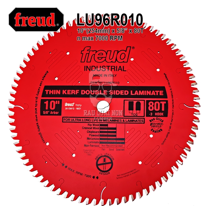 Lưỡi Cưa Gỗ Hợp Kim 254 x 16 mm x 80T Freud Industrial LU96R010