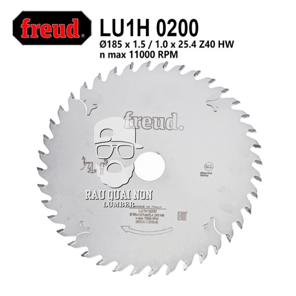 Lưỡi Cưa Gỗ Hợp Kim 185 x 25.4 mm x 40T Freud LU1H 0200