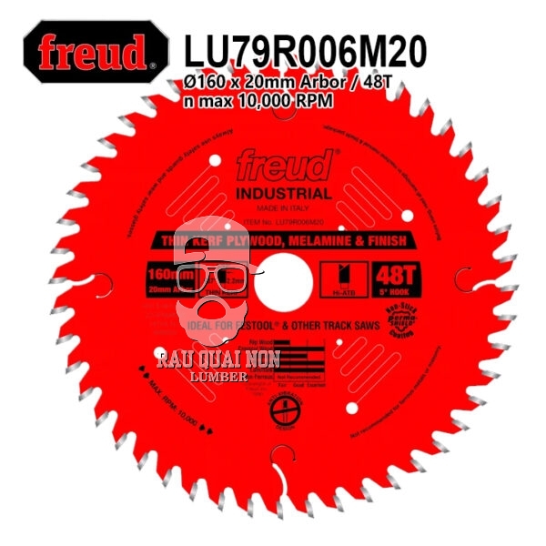 Lưỡi Cưa Gỗ Hợp Kim Freud Industrial 165 x 20 mm x 48T LU79R006M20 ( Chuyên Ván Công Nghiệp )