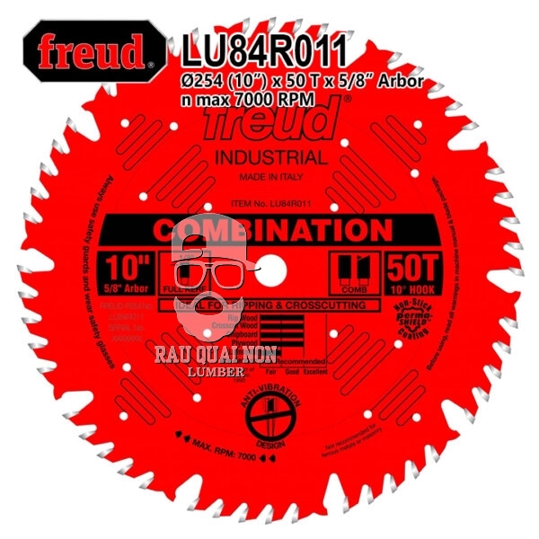 Lưỡi Cưa Gỗ Hợp Kim 250 x 16 mm x 50T Freud Industrial LU84R011