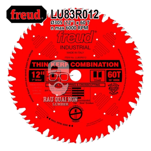 Lưỡi Cưa Gỗ Hợp Kim 305 x 25.4 mm x 60T Freud Industrial LU83R012